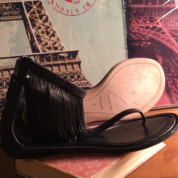 Brian Atwood “Casanova” Chain Fringe Flat Sandals - Picture 7 of 10